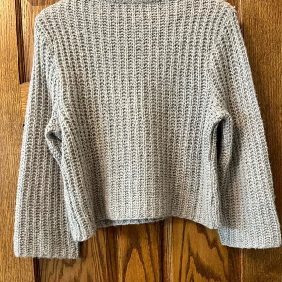 VALETTE Wool Blend Chunky Gray Knit Sweater Oversized Relaxed Fit | Size XS - Picture 7 of 9